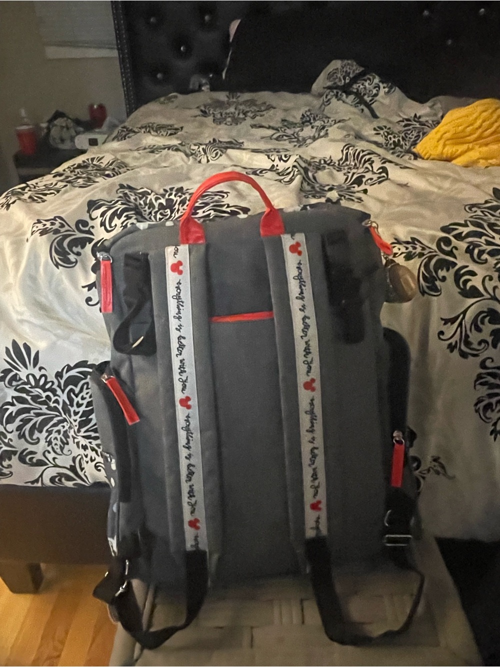 Gray Mickey Mouse Backpack with Red Accents - Baby/Toddler Bag